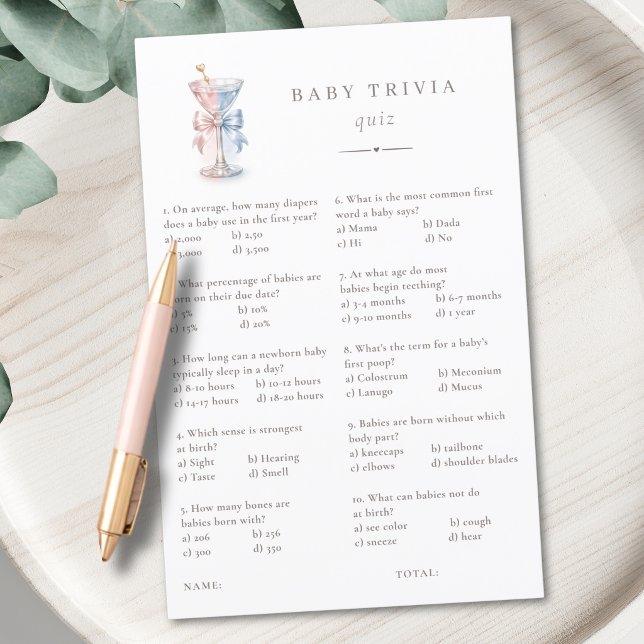 Watercolor Tini One Baby Gender Reveal Baby Trivia (Creator Uploaded)