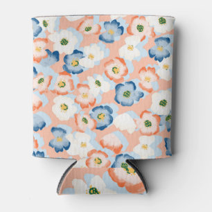 Watercolor Tiny Flowers: Vintage Pattern Can Cooler
