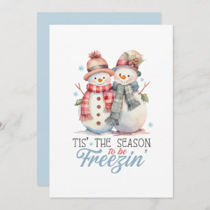 Watercolor tis the Season to freezin Invitation