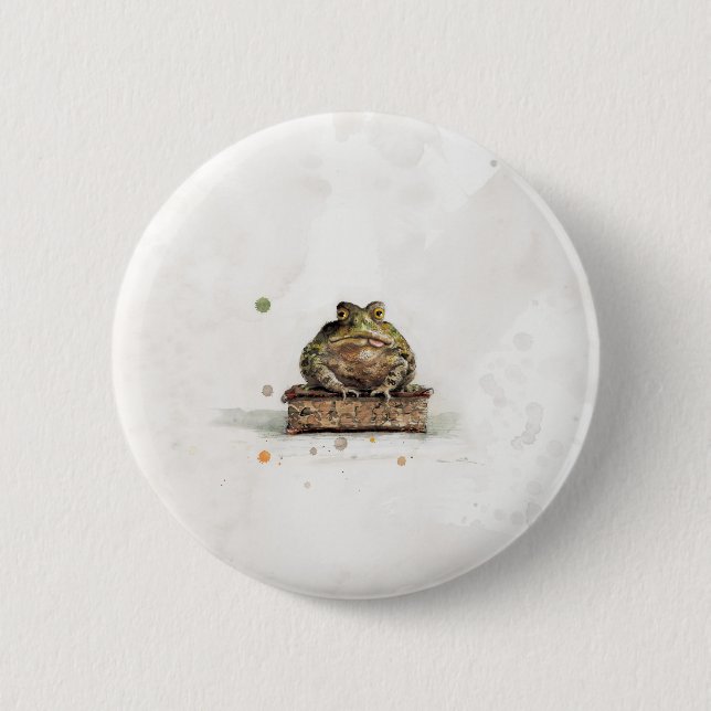 Watercolor Toad 6 Cm Round Badge (Front)