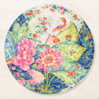 Watercolor Tobacco Leaf China Inspired 