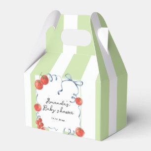 Watercolor tomato baby shower favour box