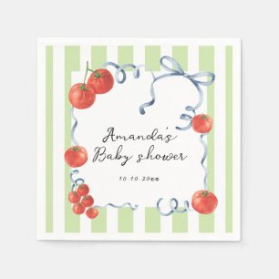 Watercolor tomato baby shower napkin