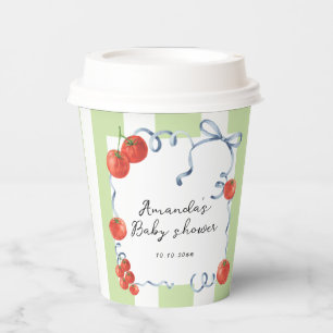 Watercolor tomato baby shower  paper cups