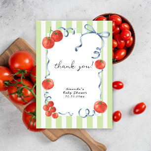 Watercolor tomato baby shower thank you