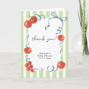 Watercolor tomato baby shower thank you card