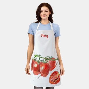 Watercolor Tomato Customizable Apron