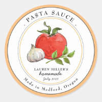 Watercolor Tomato garlic Pasta sauce