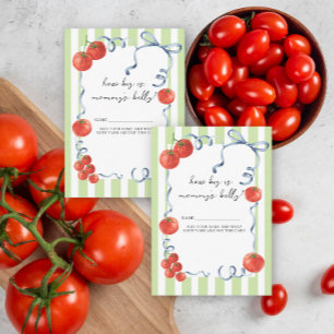 Watercolor tomato - How big is mommy's belly Enclosure Card