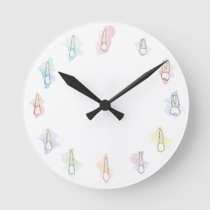 Watercolor Tooth Round Clock