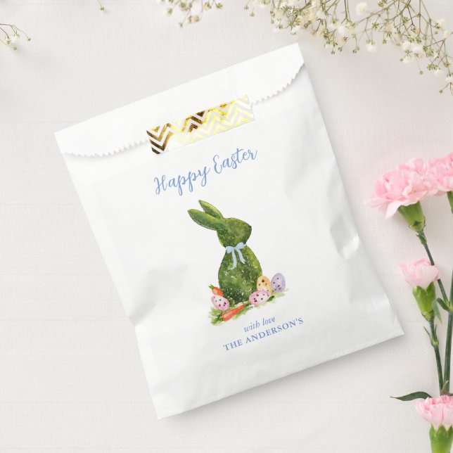 Watercolor Topiary Bunny with Easter eggs  Favour Bags (Sealed)