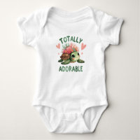 Watercolor totally adorable cute baby turtle girl