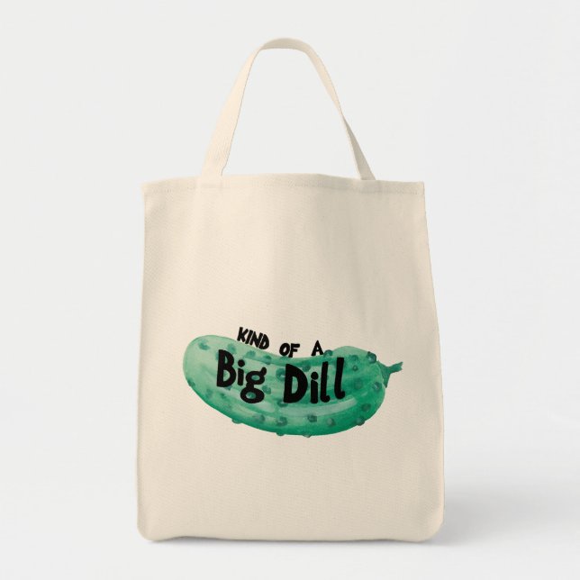 Watercolor Tote Bag, Big Dill (Front)