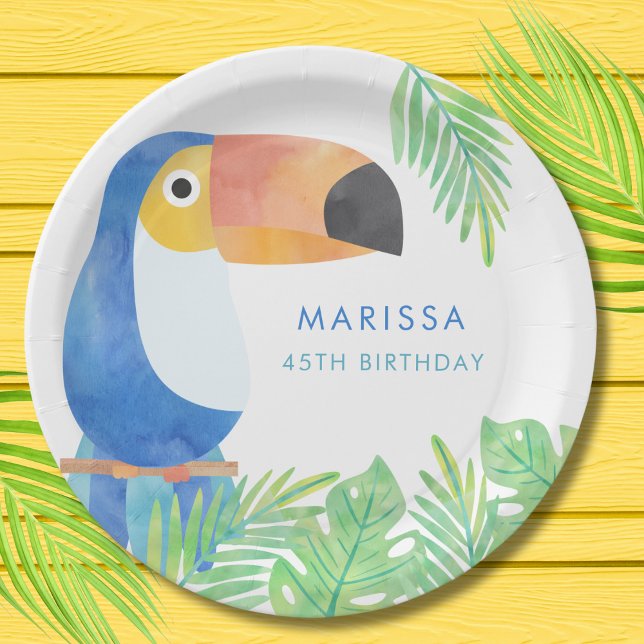 WATERCOLOR TOUCAN BIRTHDAY PAPER PLATE (Creator Uploaded)