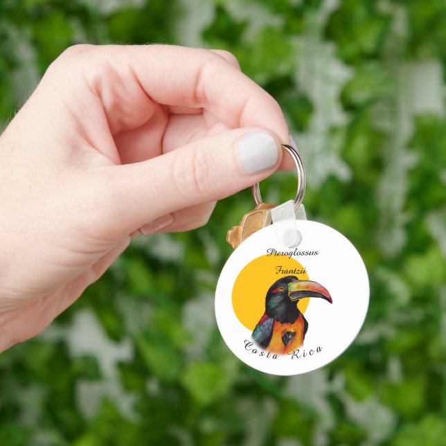 Watercolor toucan key ring (Hand)