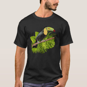 Watercolor Toucan Palm Leaves Rainforest Toucan  T-Shirt