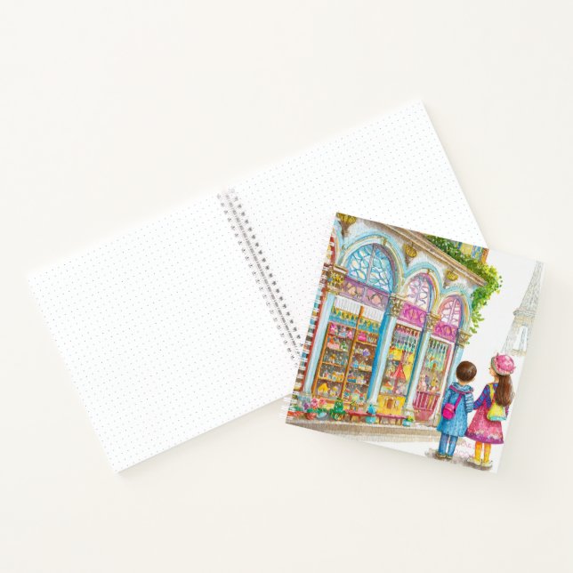 watercolor toy shop bullet journal notebook (Inside)
