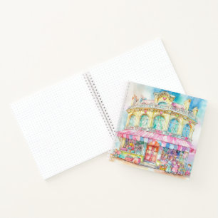 watercolor toy shop bullet journal notebook