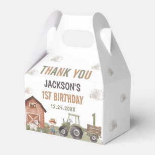 Watercolor Tractor Farm 1st Birthday  Favour Box