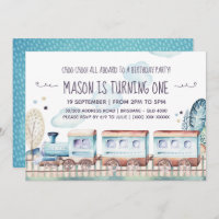 Watercolor Train Birthday Party