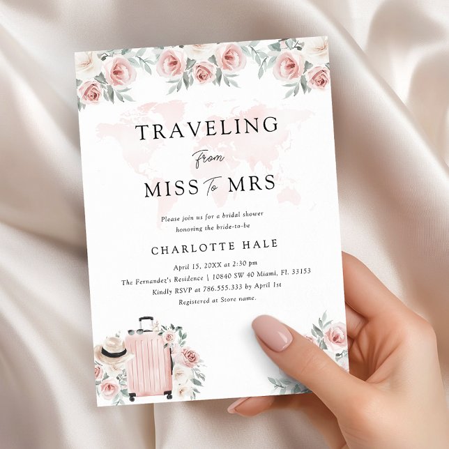 Watercolor Travel Bridal Shower Invitation (Creator Uploaded)