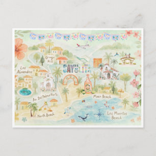 Watercolor Travel Postcard Sayulita Mexico