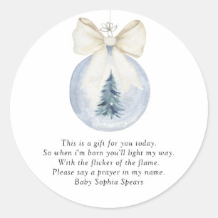 Watercolor tree ball toy - Prayers for baby Classic Round Sticker