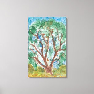 Watercolor tree canvas print