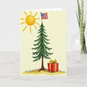 Watercolor Tree Christmas Card