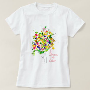 Watercolor tree colourful abstract art T-Shirt
