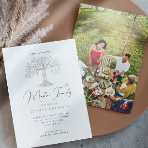 Watercolor Tree Family Reunion Calligraphy Photo