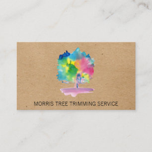 Watercolor Tree Landscaping Business Card
