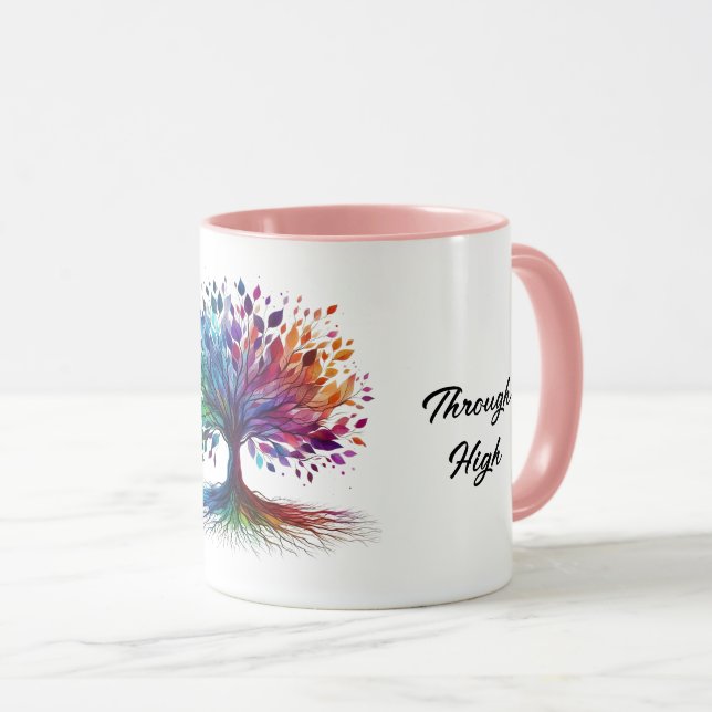 Watercolor tree of life Inspirational Mug (Front Right)