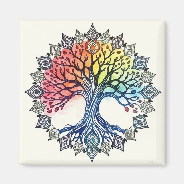 Watercolor Tree of Life  Magnet (Front)