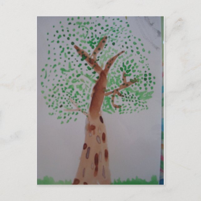 Watercolor tree painting postcard (Front)