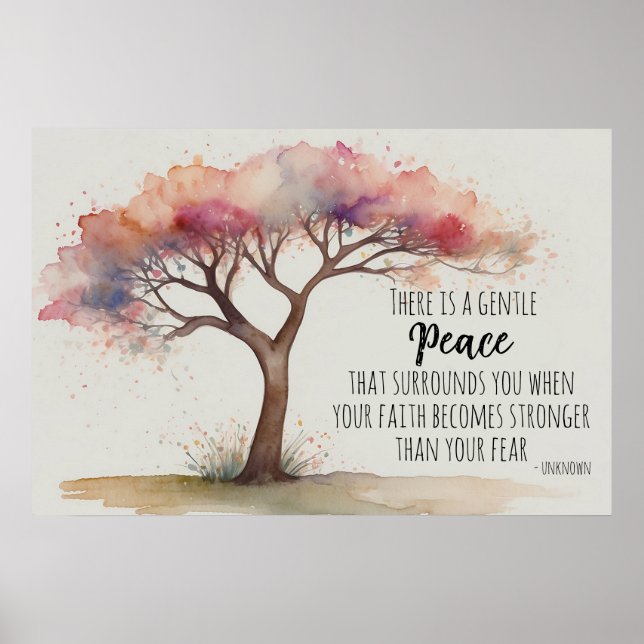 *~* Watercolor Tree Quote AP81 Ethereal Calming Poster (Front)