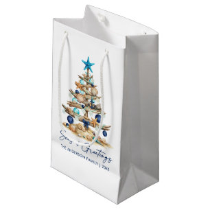 Watercolor Tree Seas and Greetings Beach Holiday Small Gift Bag