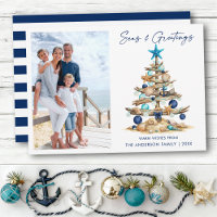 Watercolor Tree Seas and Greetings Photo Striped