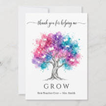 Watercolor Tree Teacher Appreciation Thank You