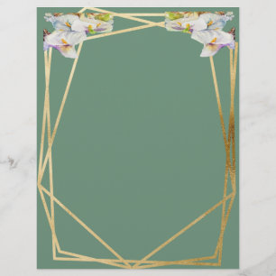 Watercolor tree white callas custom letterhead