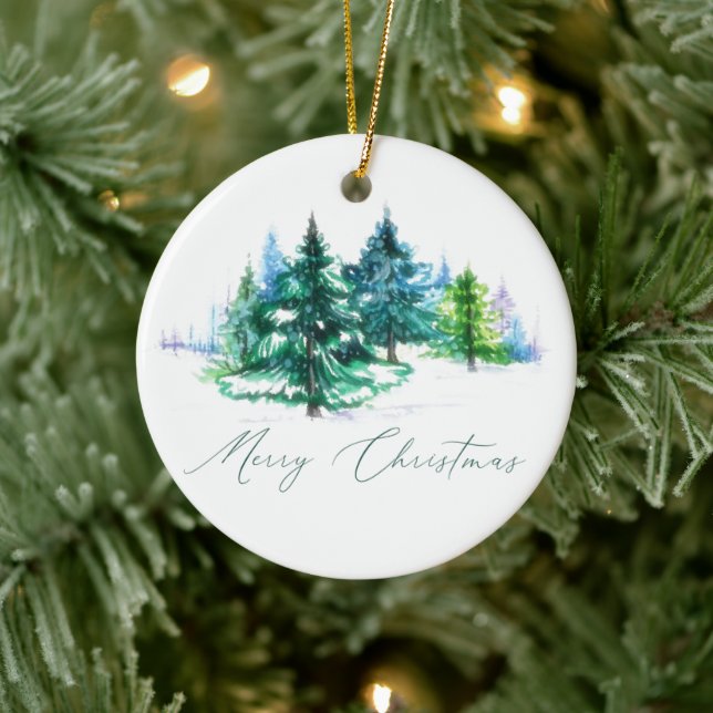 Watercolor trees  ceramic tree decoration (Tree)