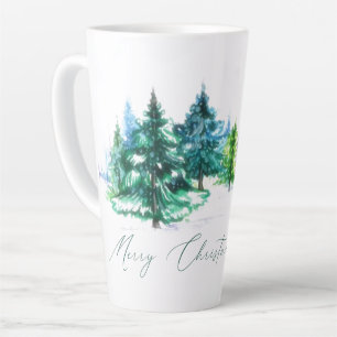 Watercolor trees  latte mug