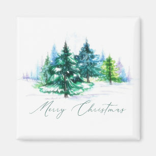 Watercolor trees magnet