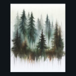 Watercolor Trees Rustic Wilderness Wall Art<br><div class="desc">Customise with any text. Matching items are available.</div>
