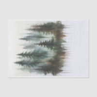 Watercolor Trees Rustic Wilderness Wedding