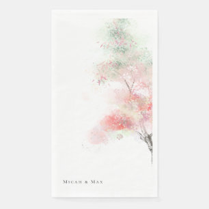 Watercolor Trees Wedding Napkin