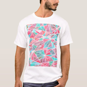 Watercolor triangles, bright summer mosaic. T-Shirt