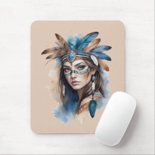 Watercolor Tribal Beauty: Spirit of Bohemian Art Mouse Pad