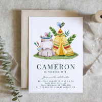 Watercolor Tribal Hippo Safari Theme Birthday