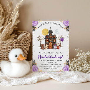 Watercolor Trick or Treat Halloween Baby Shower Invitation